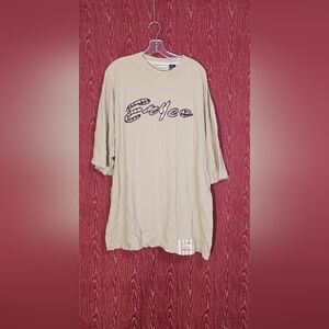 ENYCE Beige Round Neck Short Sleeve Embroidered Casual Shirt Unisex